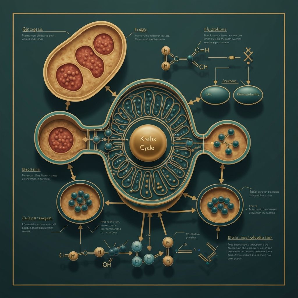 Illustration of metabolic processes and energy conversion